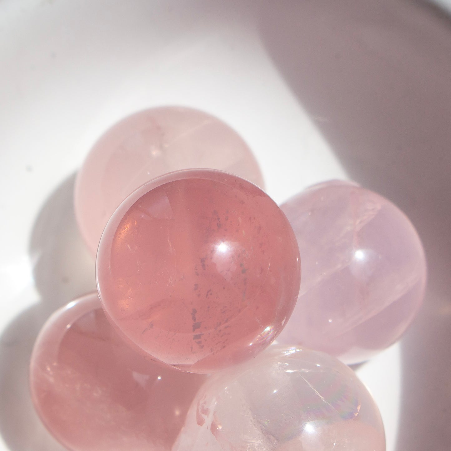Pink Star Rose Quartz Sphere, Rose Quartz with Asterism, 20-30mm