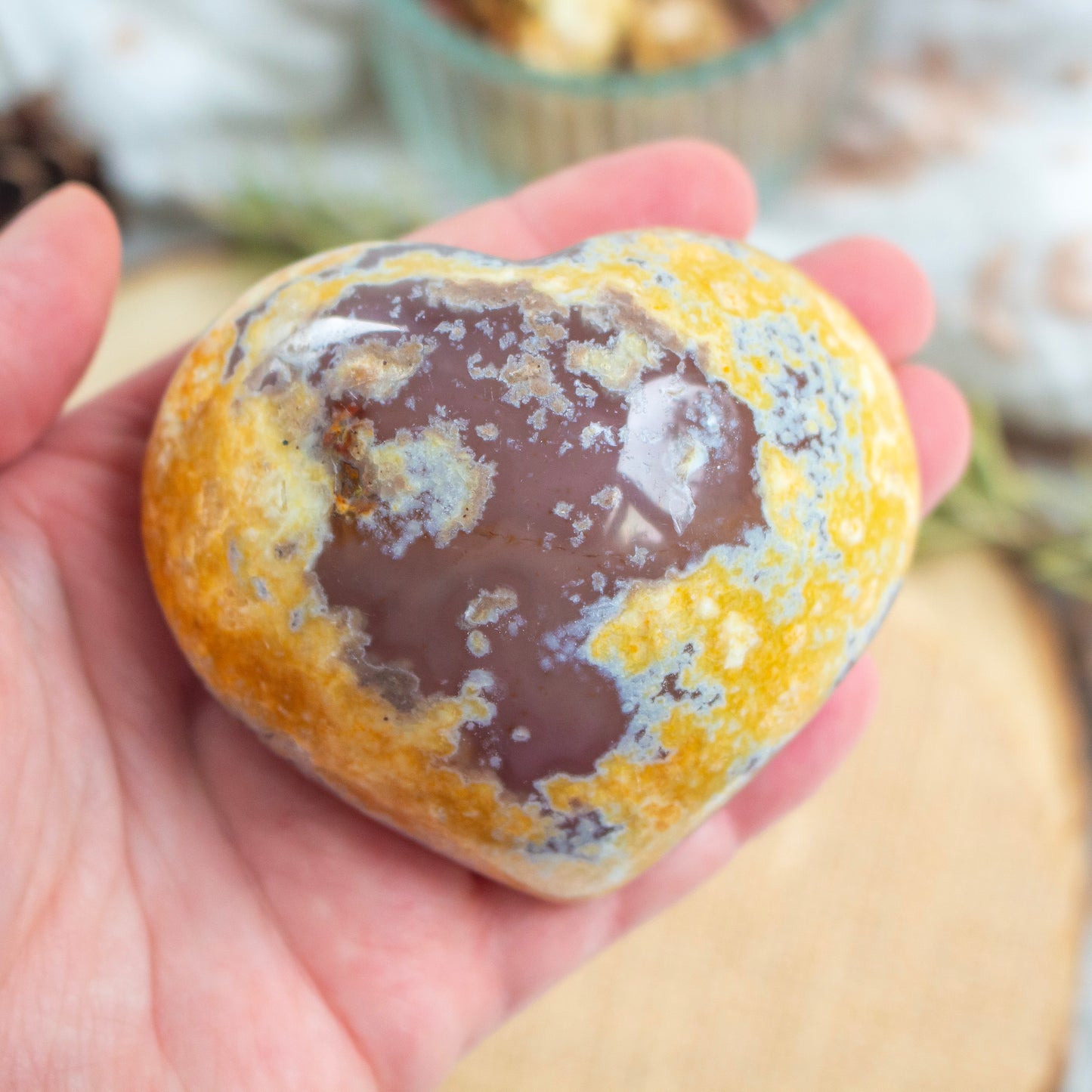 Natural Druzy Agate Crystal Heart, 8cm