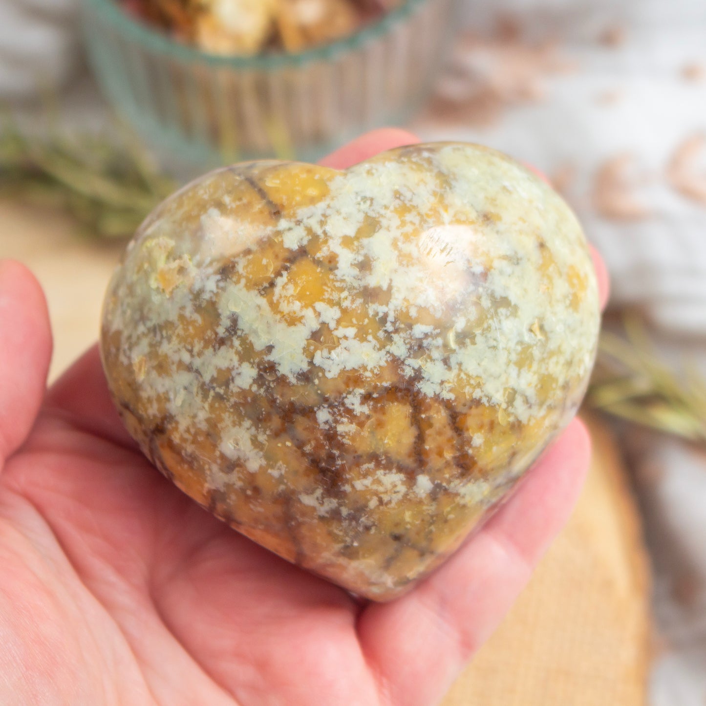 Natural Druzy Agate Crystal Heart, 7.5cm
