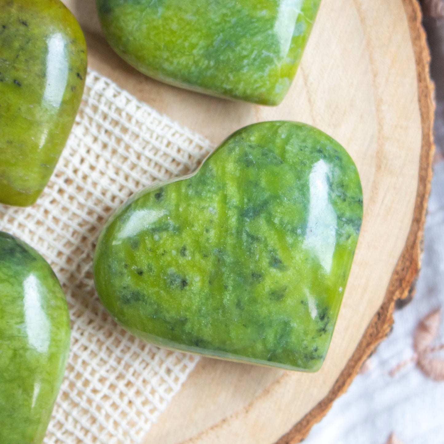 Green Serpentine Crystal Heart