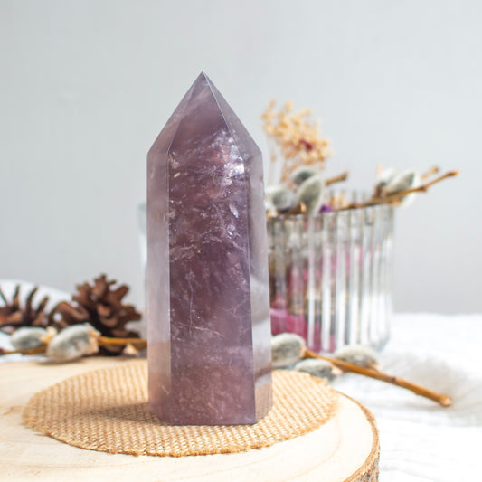 Purple Fluorite With Mica Tower, Rare Crystal, 12.5cm