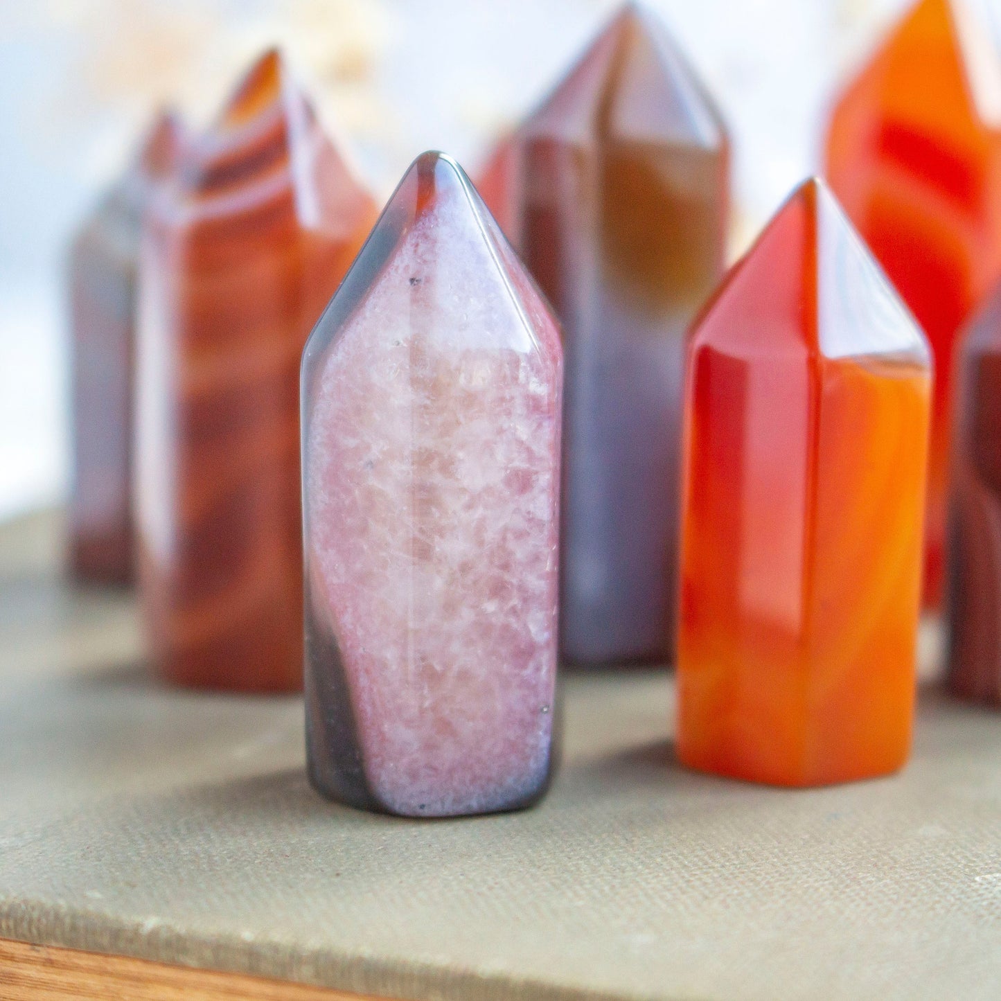 Red Banded Agate Crystal Mini Tower Point