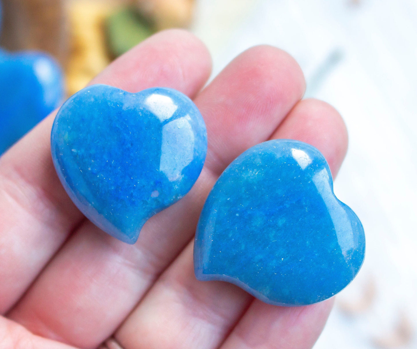 Blue Quartz Heart Crystal