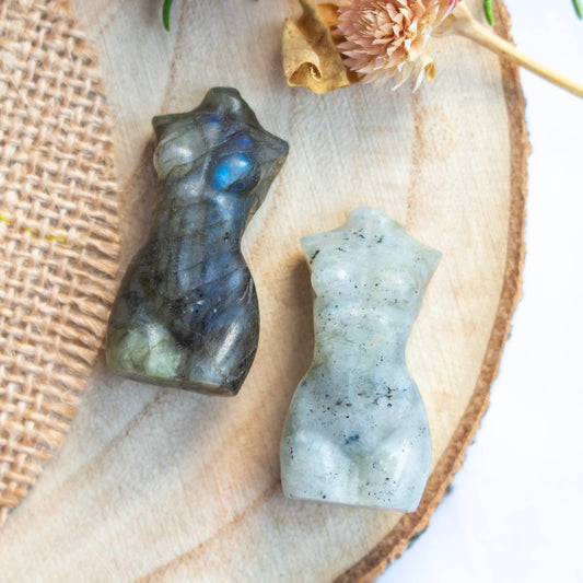 Labradorite Crystal Goddess | Female Body Carved Crystal