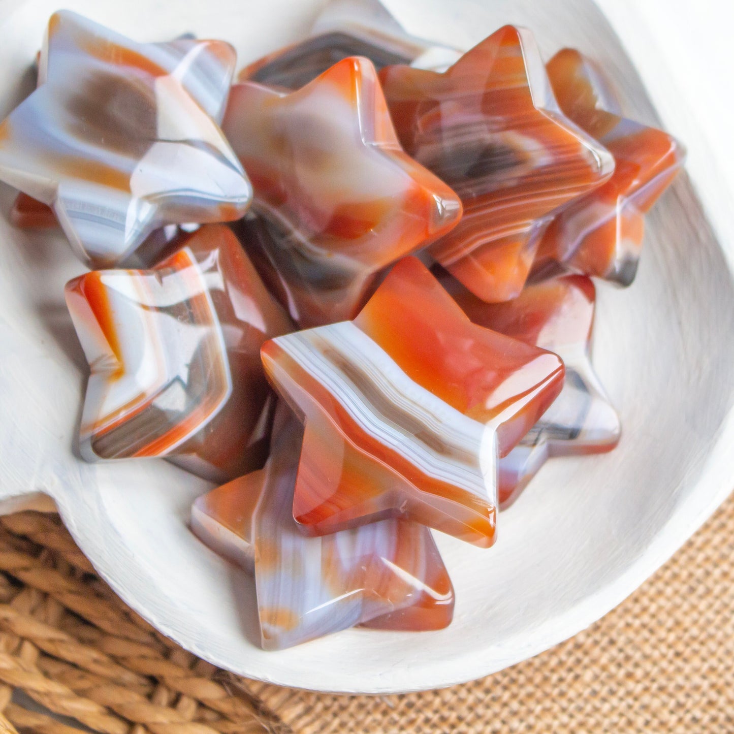 Red Banded Agate Crystal Star