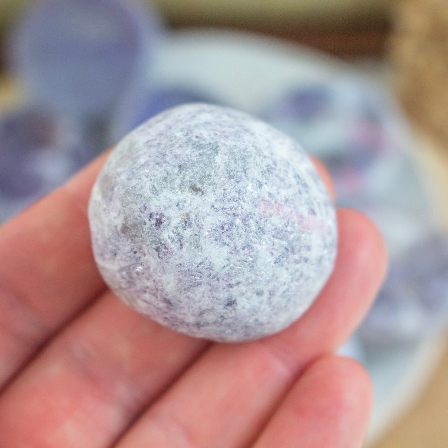 Lepidolite Crystal Dragon Egg | Polished Lepidolite Seer Stone
