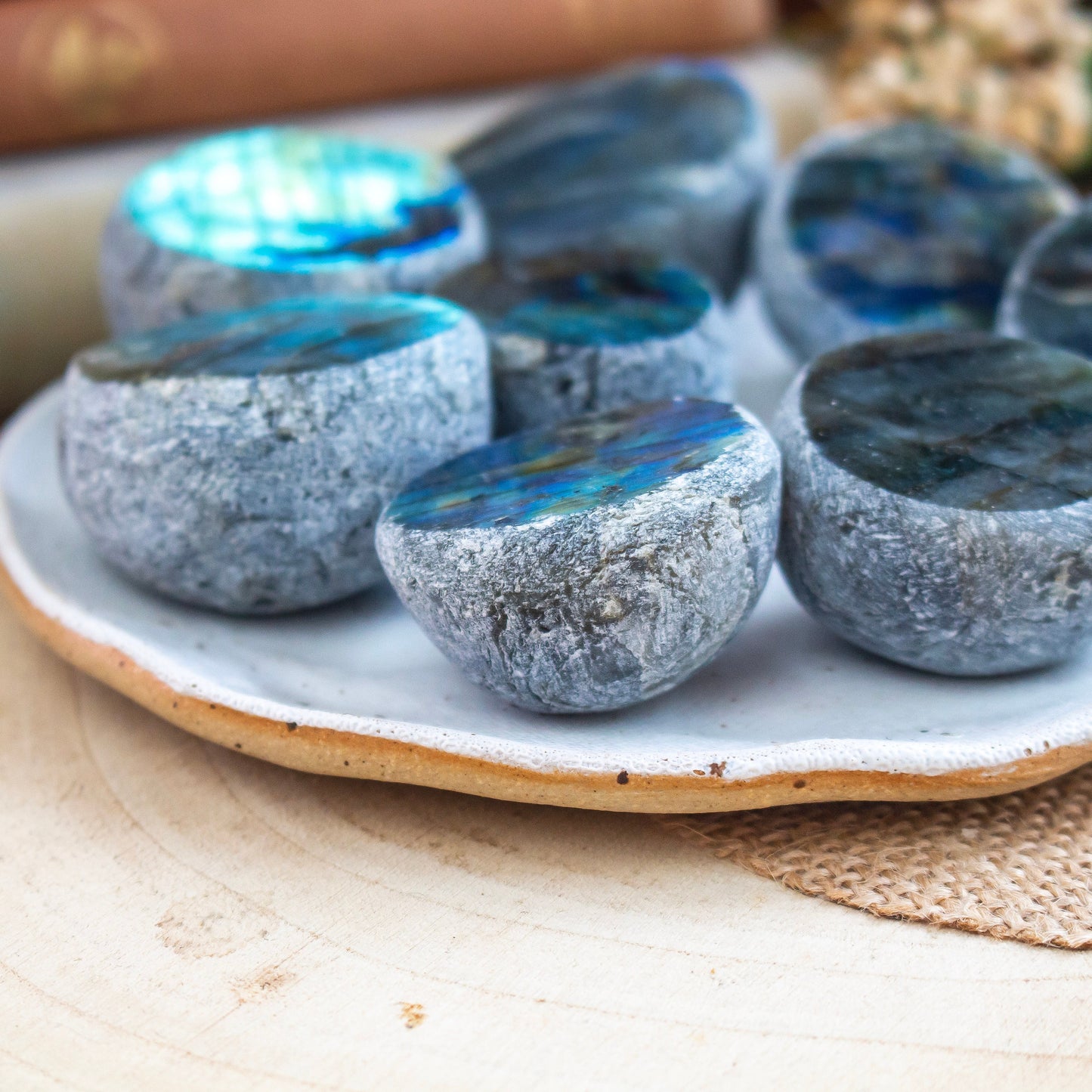 Blue Labradorite Crystal Ema Egg | Polished Labradorite Dragon Egg