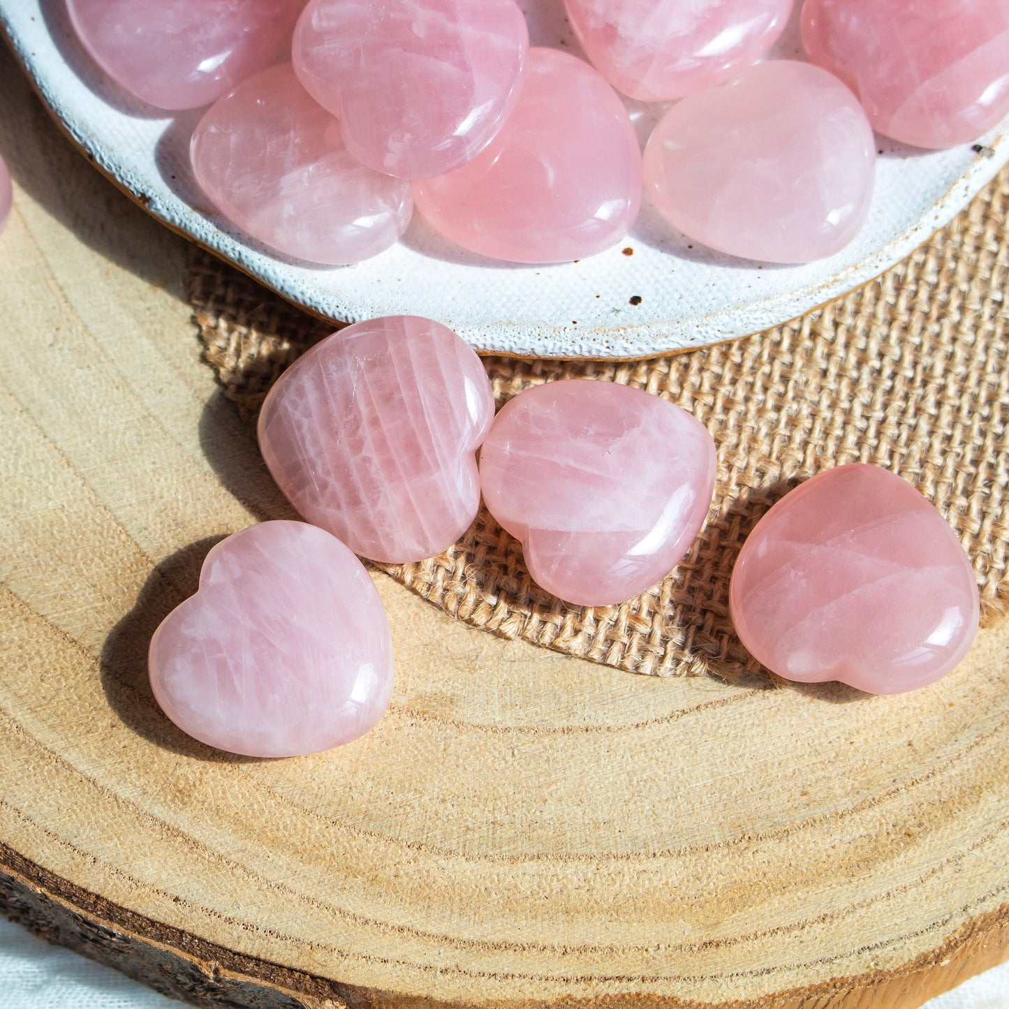 Small Rose Quartz Heart | Rose Quartz Crystal Pocket Stone
