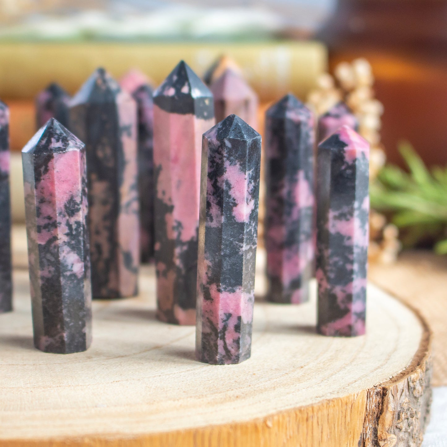 Polished Rhodonite Crystal Standing Point | Rhodonite Mini Tower