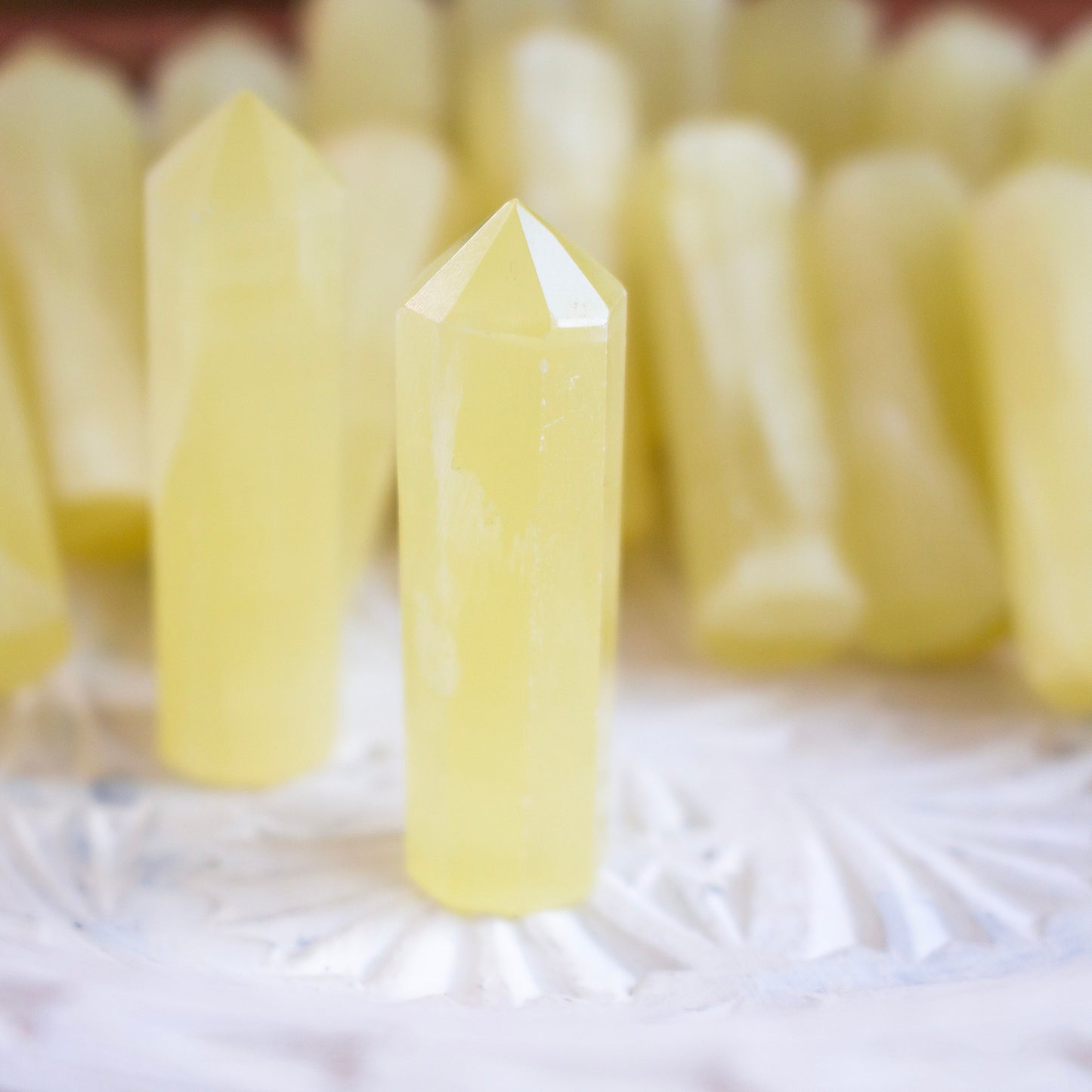 Lemon Calcite Crystal Mini Tower | Yellow Calcite Point