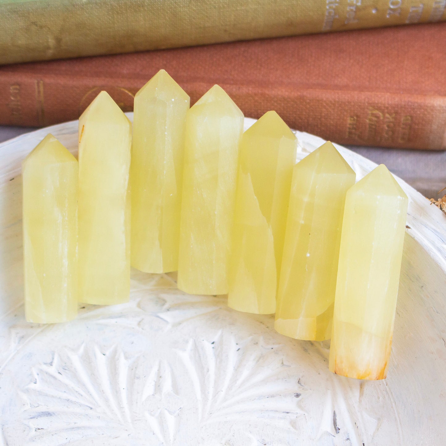 Lemon Calcite Crystal Mini Tower | Yellow Calcite Point