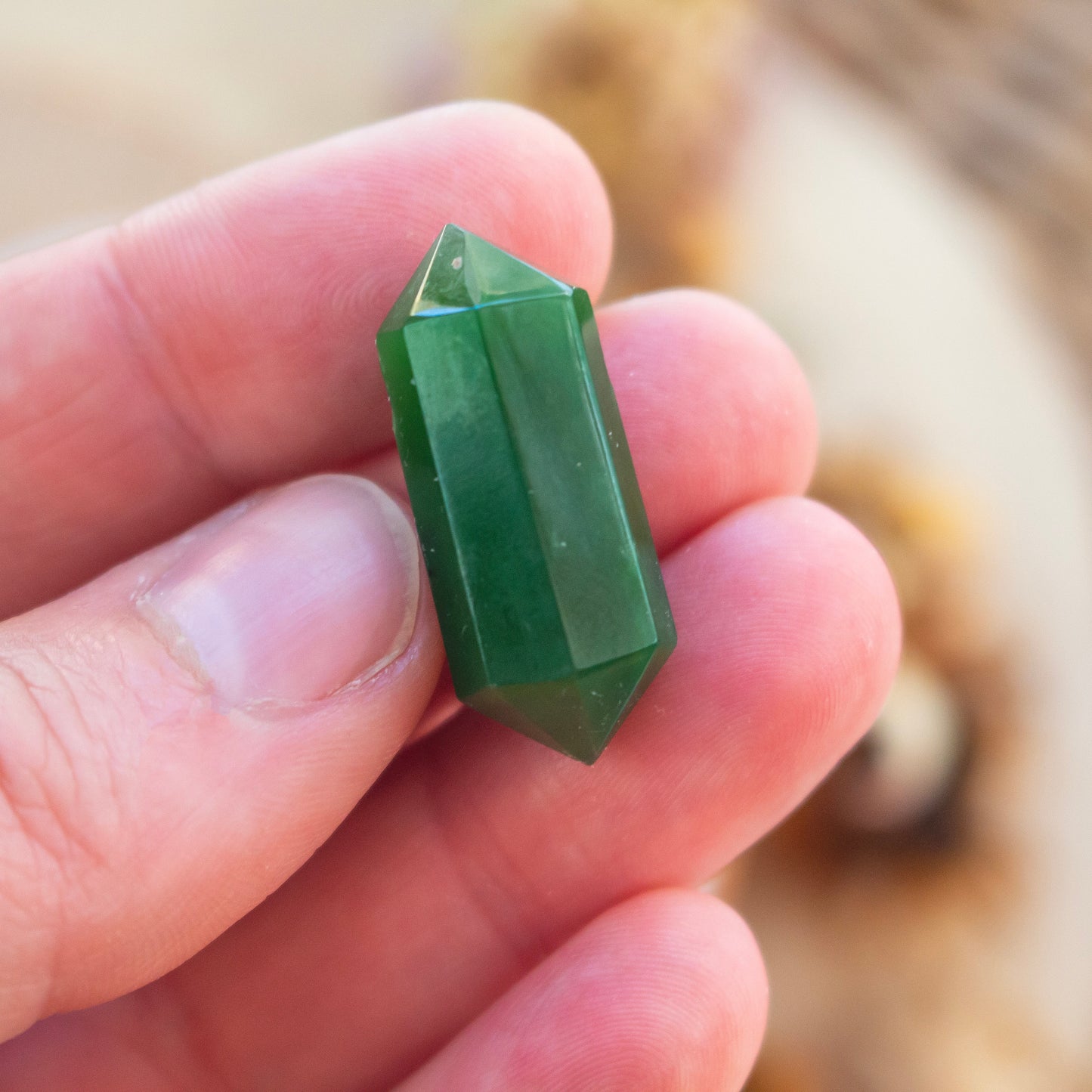 Nephrite Jade Crystal Double Terminated Mini Point