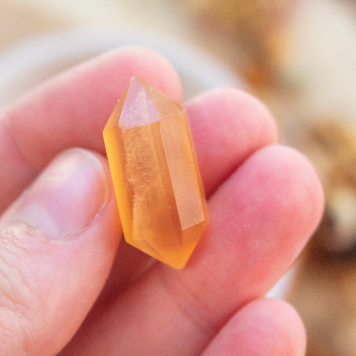 Honey Calcite Crystal Double Terminated Mini Point