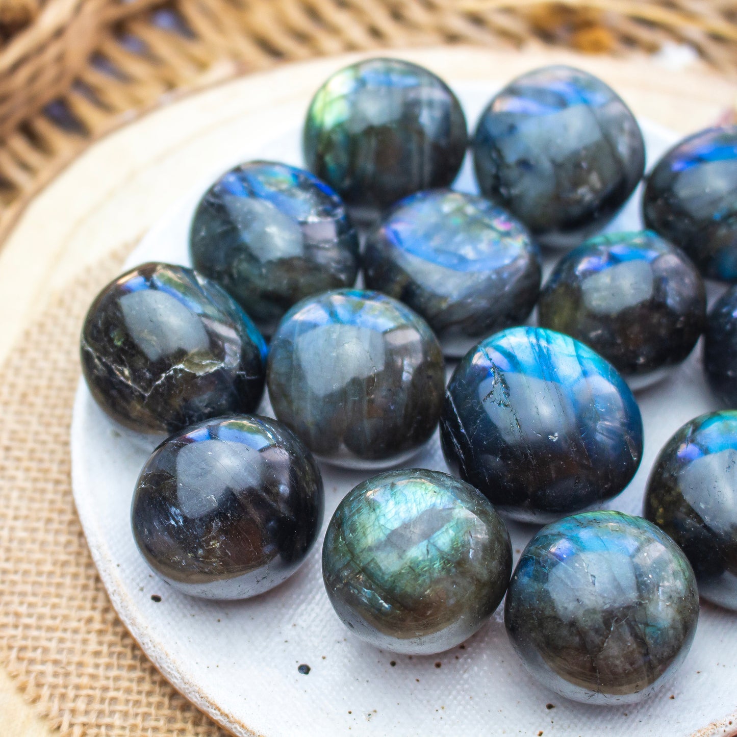Blue Labradorite Crystal Stress Ball | Labradorite XL Tumblestone